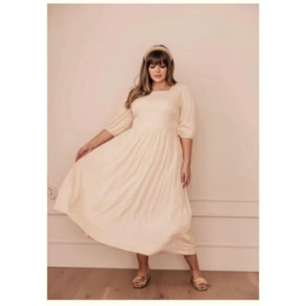 Elegant Cream Midi Dress